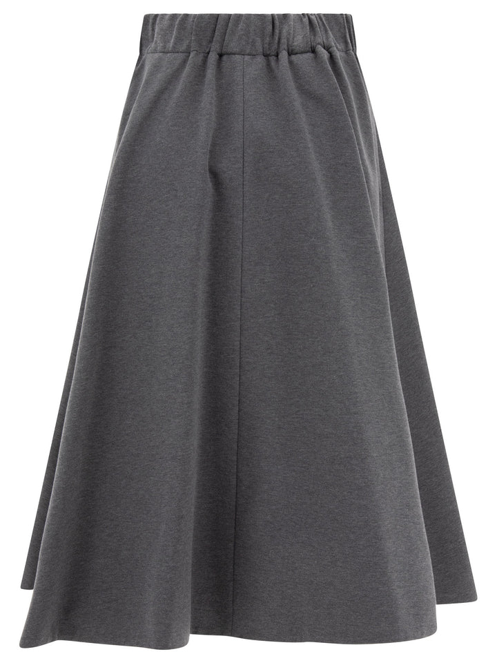 Circle Midi Skirts Grey