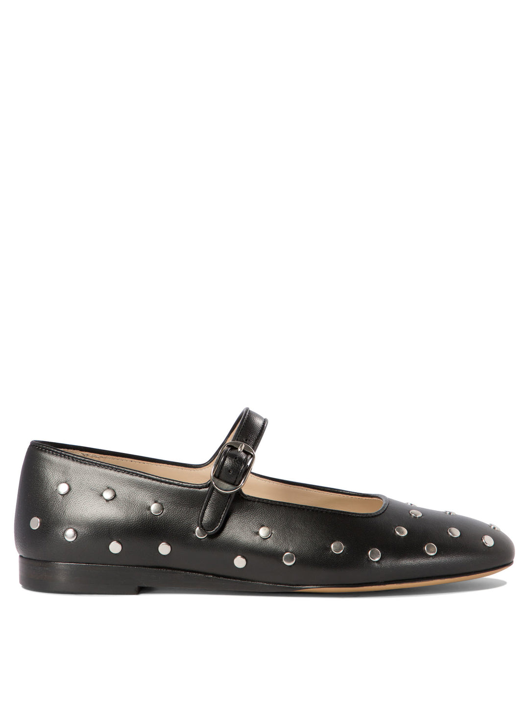 Mary Jane Studded Ballet Flats Ballerinas Black