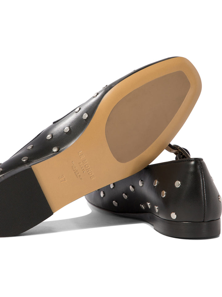 Mary Jane Studded Ballet Flats Ballerinas Black