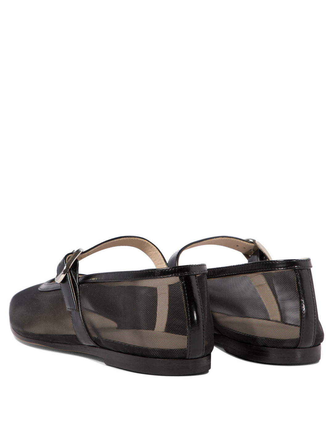 Mesh Mary Jane Ballet Flats Ballerinas Black