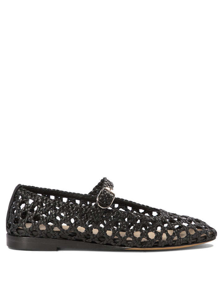 Woven Mary Jane Ballet Flats Ballerinas Black