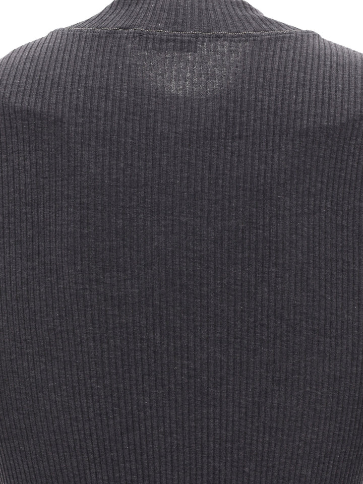 Ribbed T-Shirt With Monili T-Shirts Grey