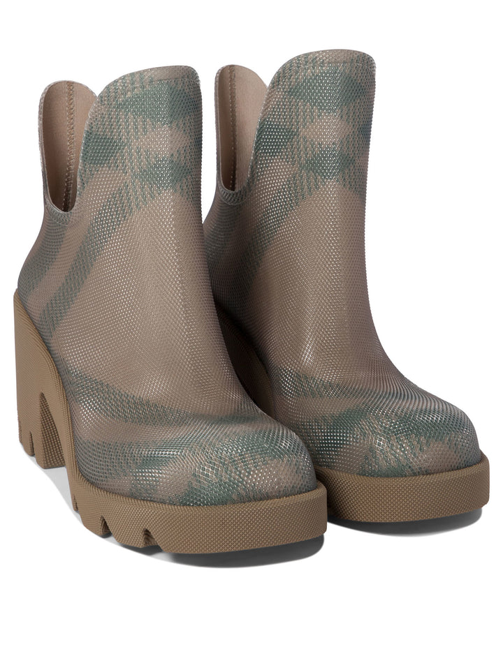 Marsh Check Ankle Boots Beige