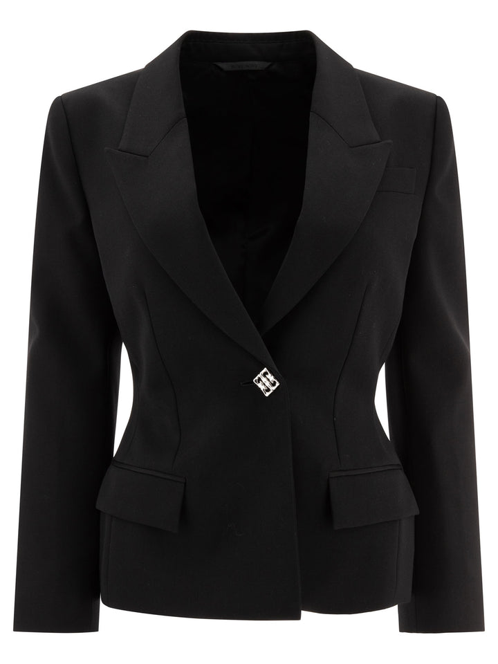 Wool Blazer With 4g Detail Jackets Black