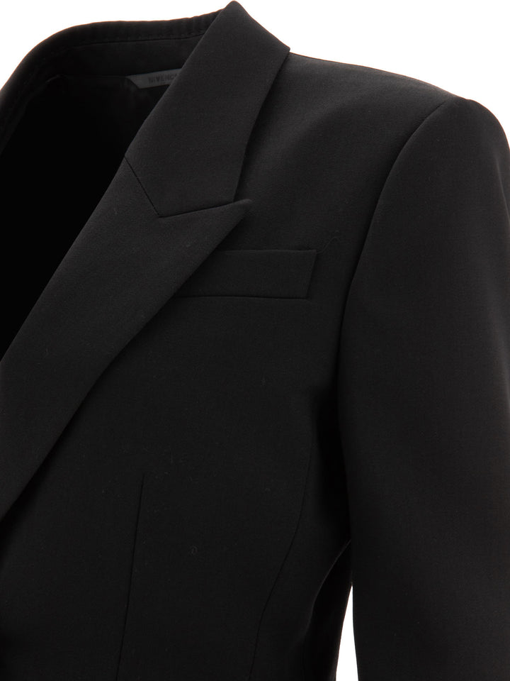 Wool Blazer With 4g Detail Jackets Black