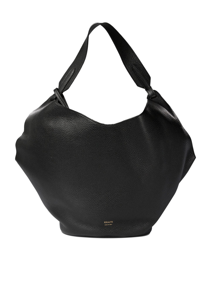 Medium Lotus Shoulder Bags Black