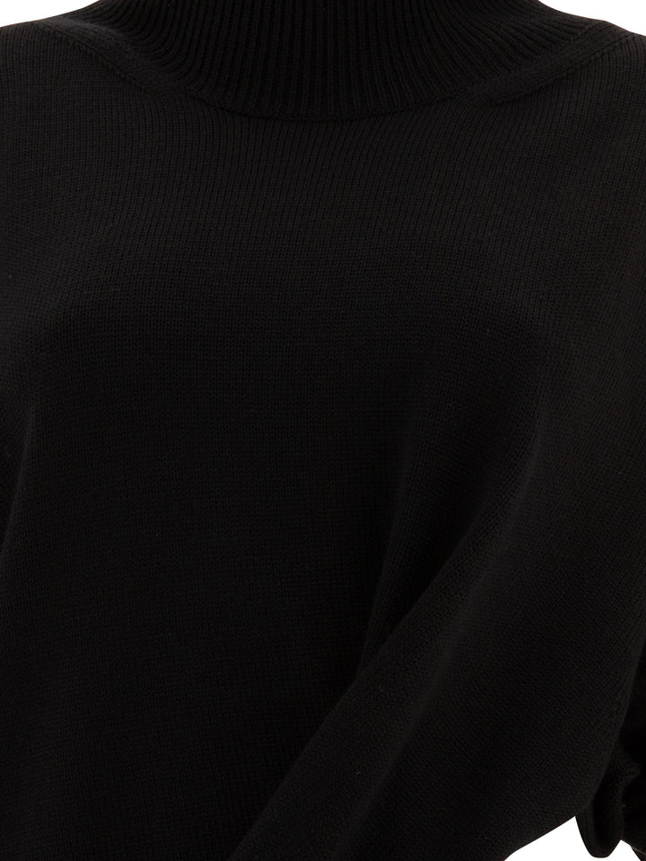 Asymmetric Turtleneck Sweater Knitwear Black