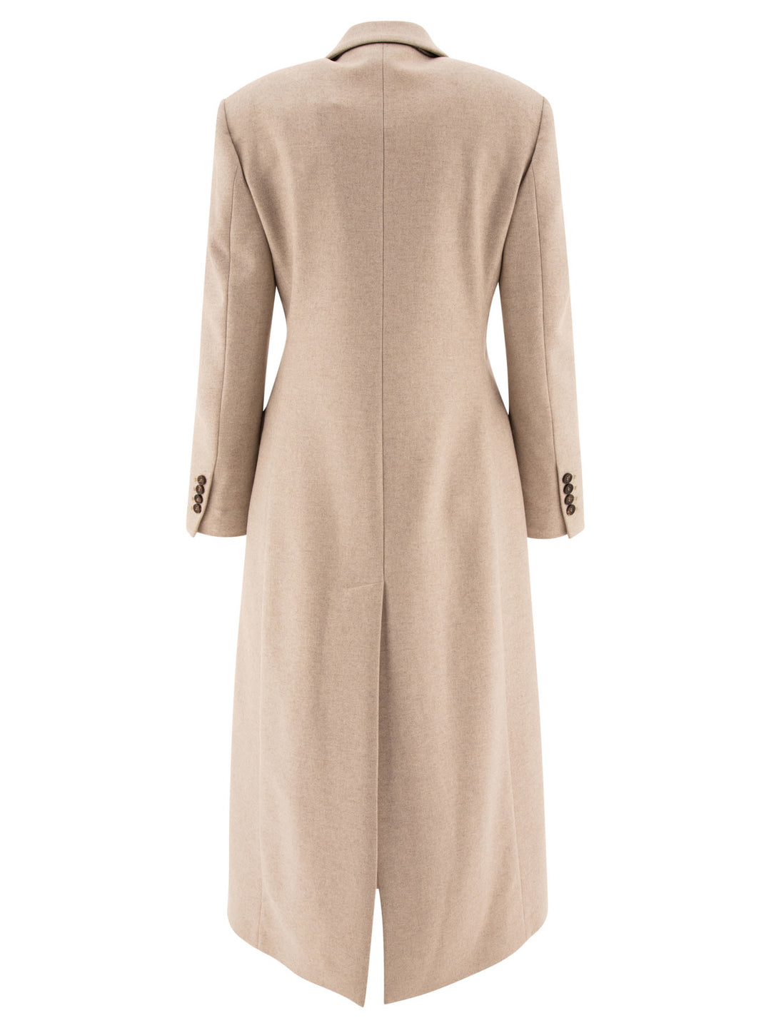 Lightweight Wool Cloth Coat With Monili Coats Beige