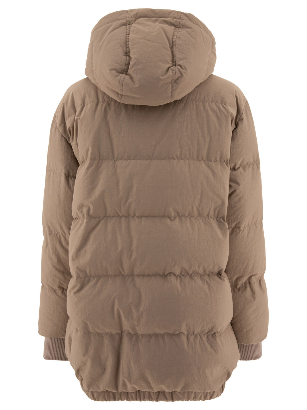 Down Jacket In Technical Cotton Jackets Beige