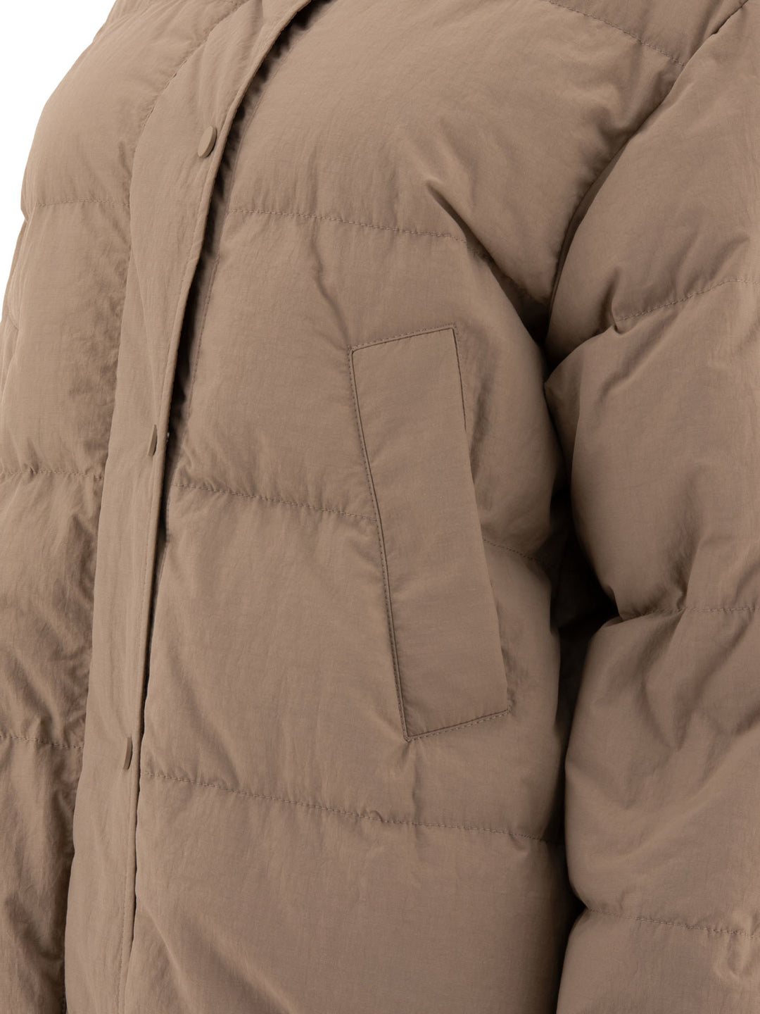 Down Jacket In Technical Cotton Jackets Beige