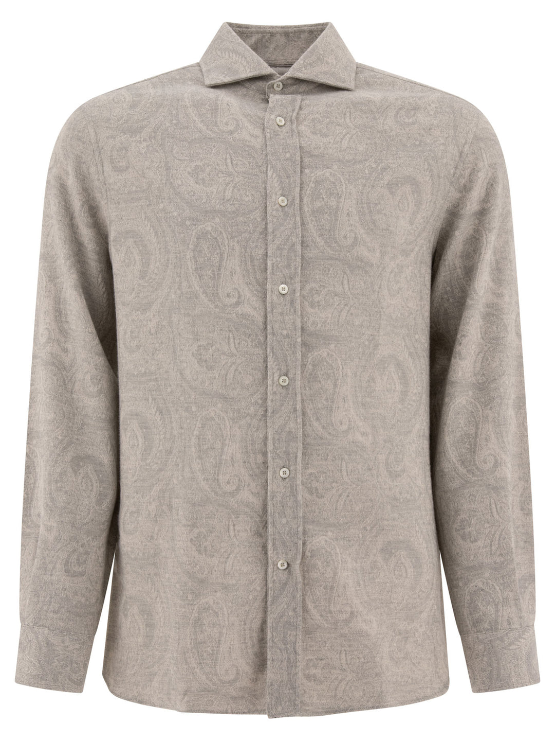 Paisley Jacquard Flannel  Shirt Shirts Grey