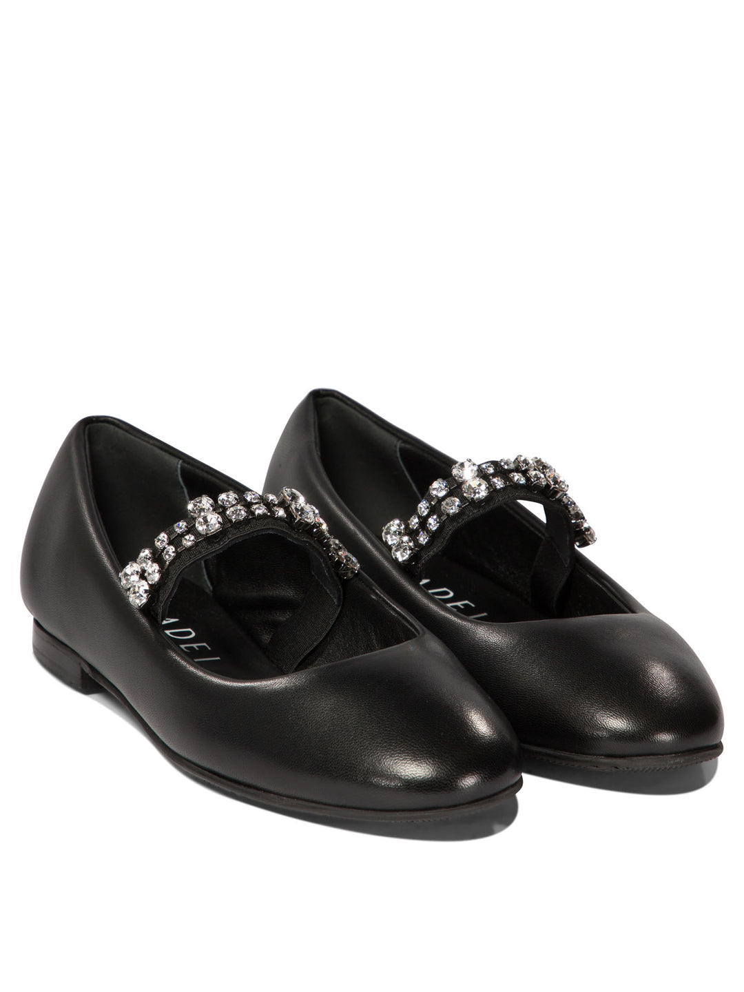 Ballet Flats With Crystals Loafers & Slippers Black