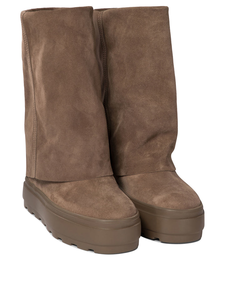 New Double Face Ankle Boots Beige