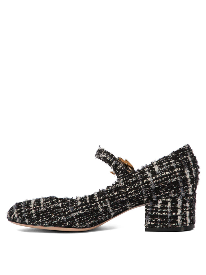 Mary Ribbon Heeled Shoes Black