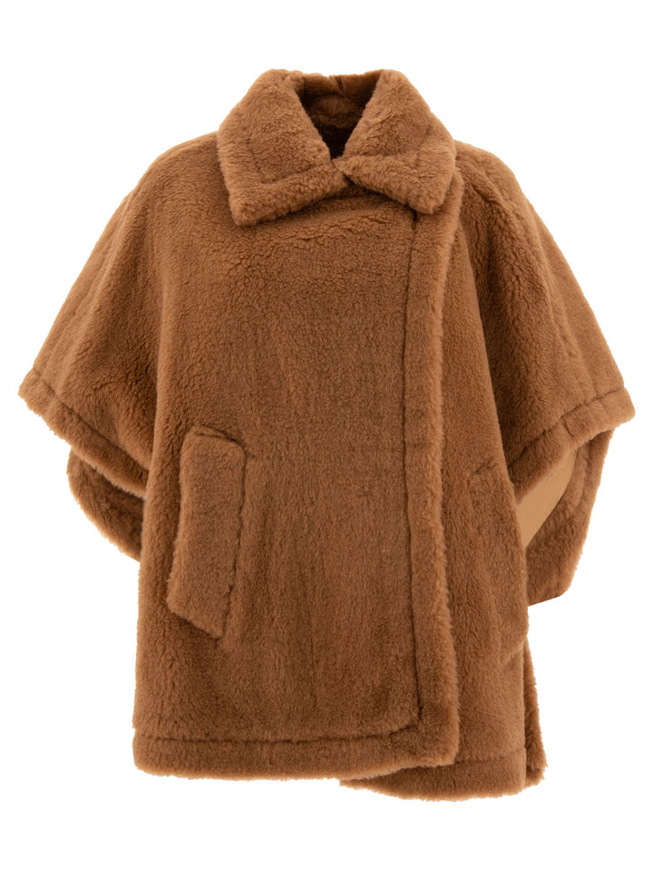 Teddy Fabric Cape Coats Brown