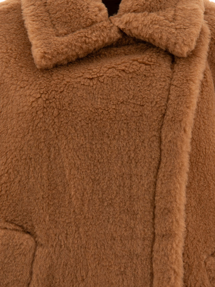 Teddy Fabric Cape Coats Brown