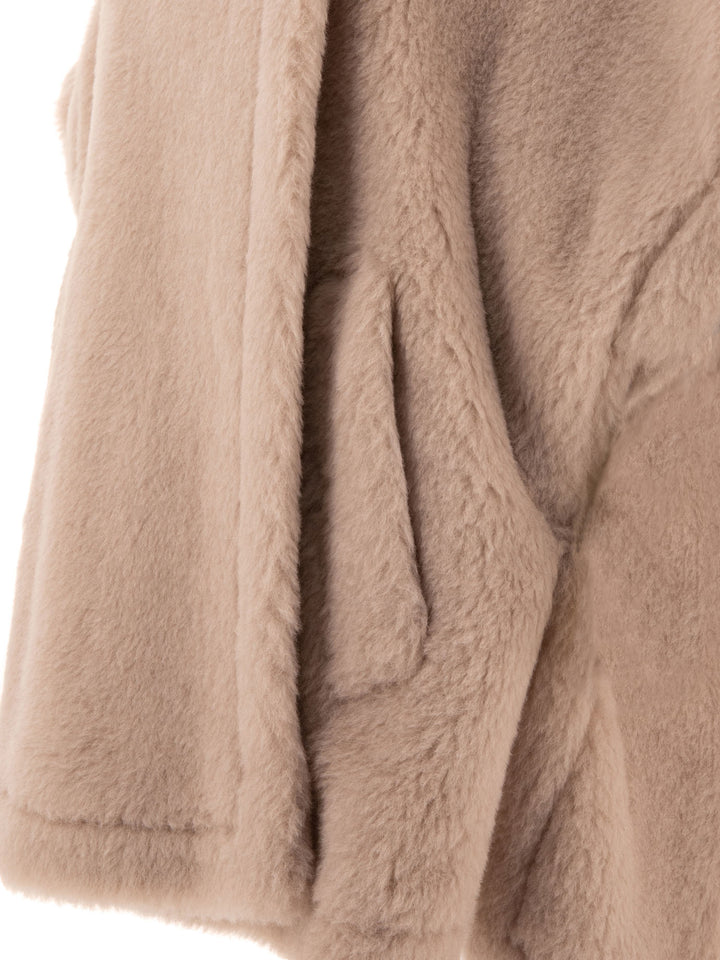 Teddy Fabric Cape Coats Beige