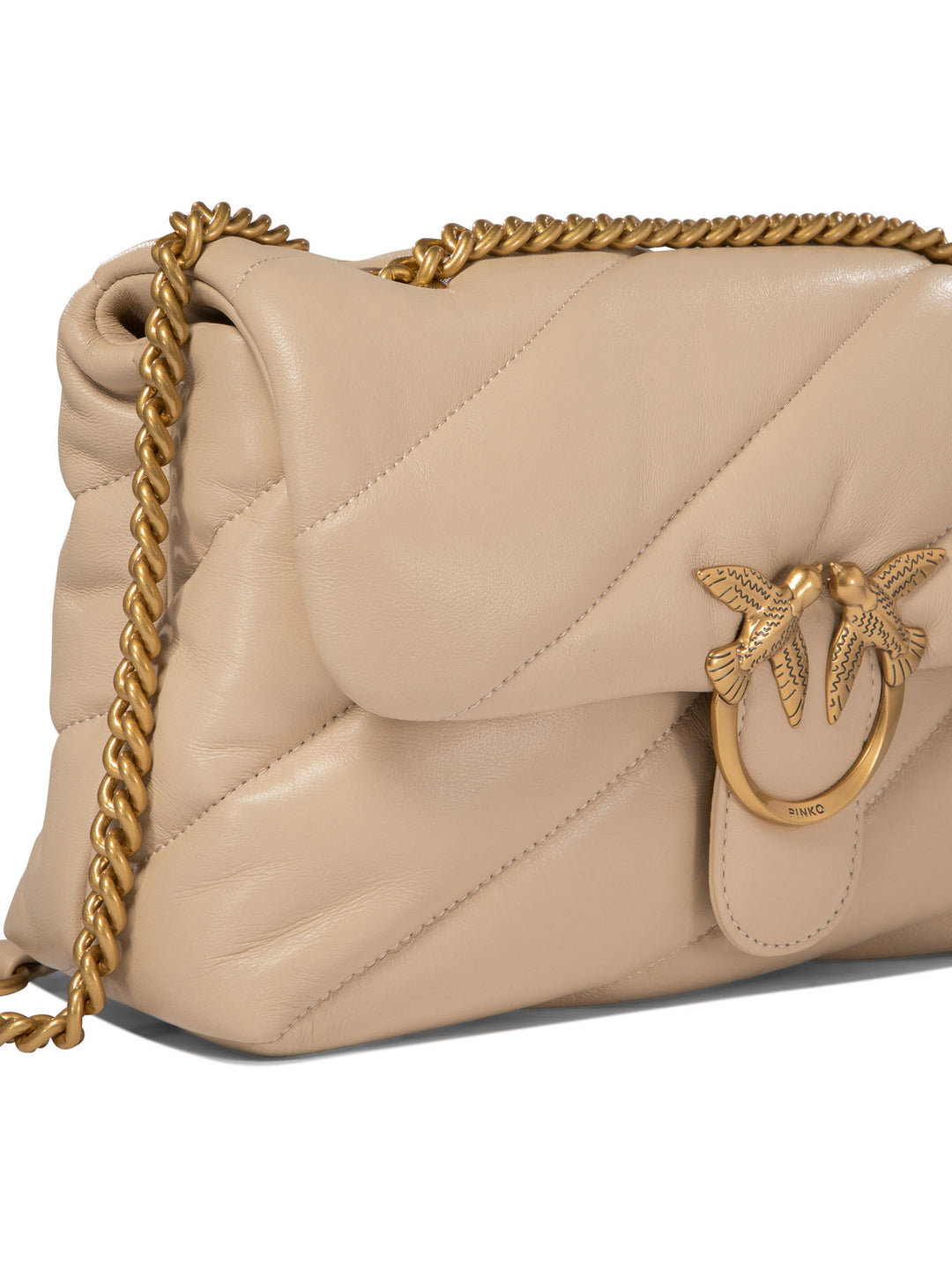 Love Classic Puff Shoulder Bags Beige