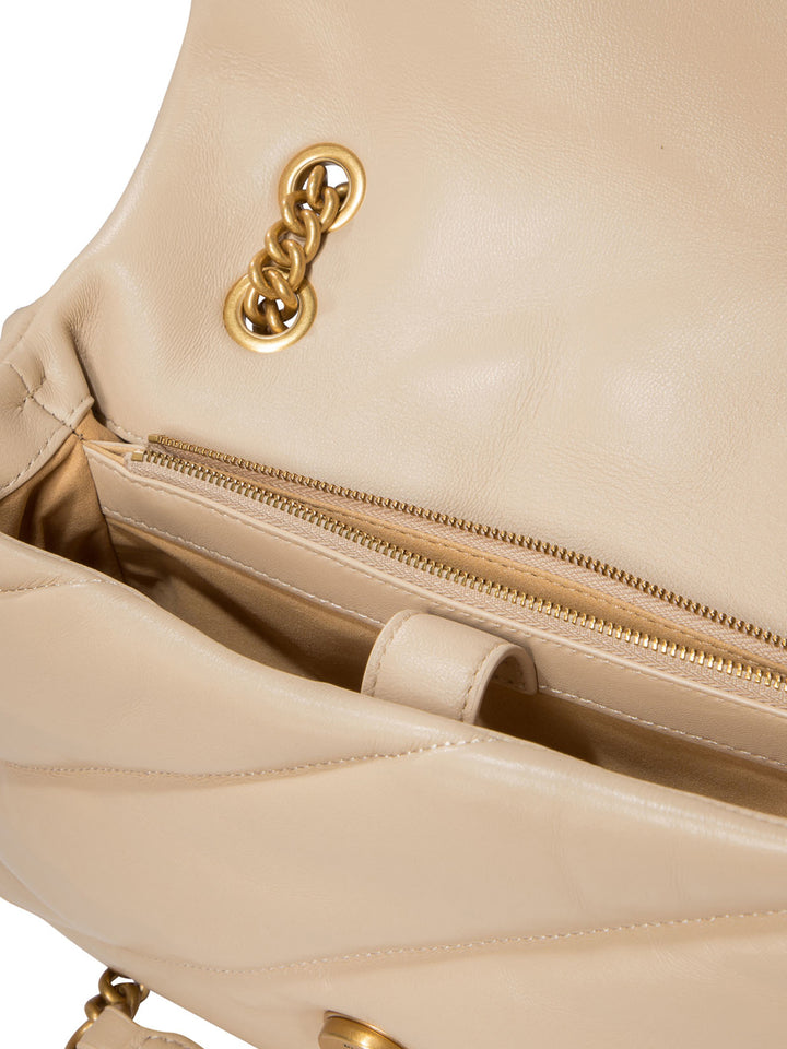 Love Classic Puff Shoulder Bags Beige