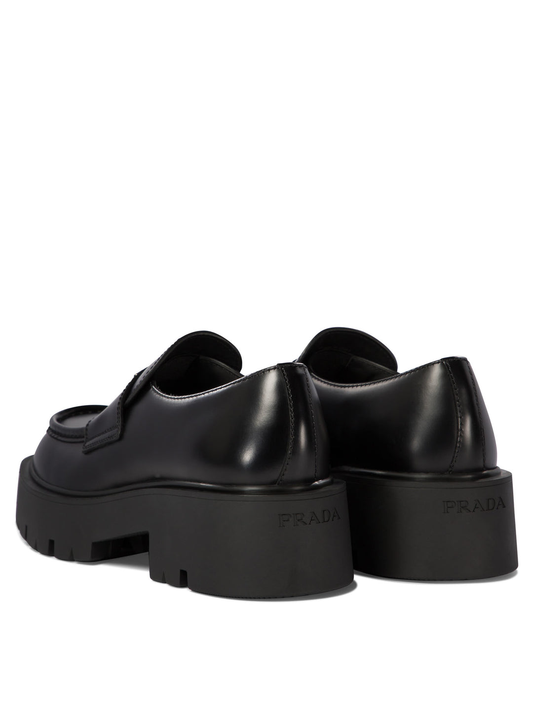 Prada Brushed Leather Loafers Loafers & Slippers - Black | 3569766e8005ae4cbfc0f5efc31e7c635c28b23f