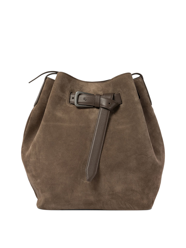 Buckle Shoulder Bags Brown