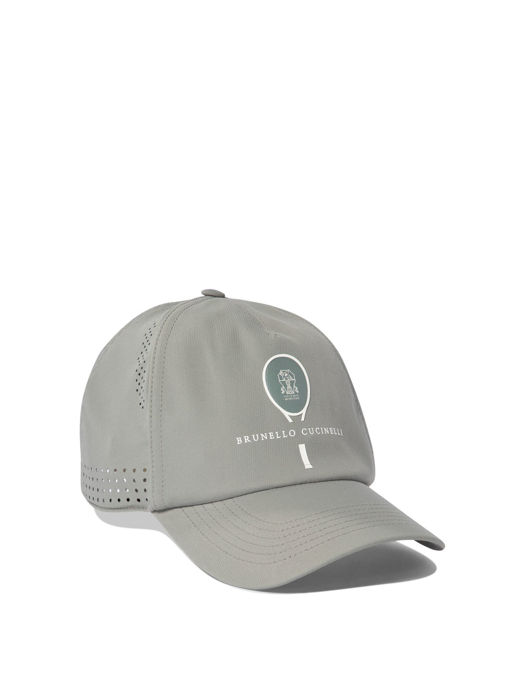 Lightweight Techno Fabric Cap With Tennis Print Hats Grey