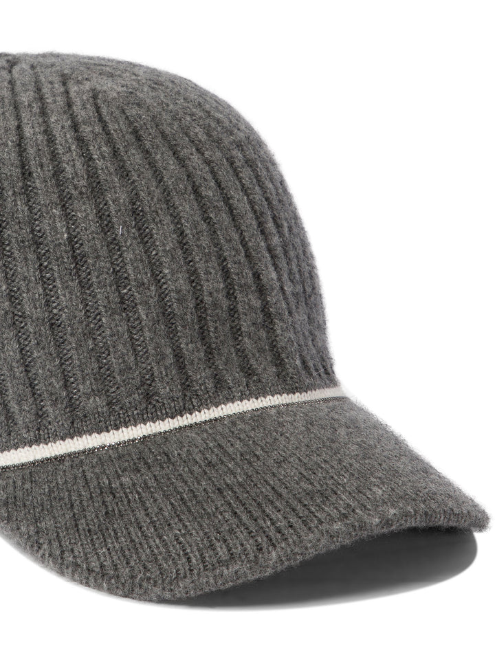 Ribbed Wool Cap Hats Grey