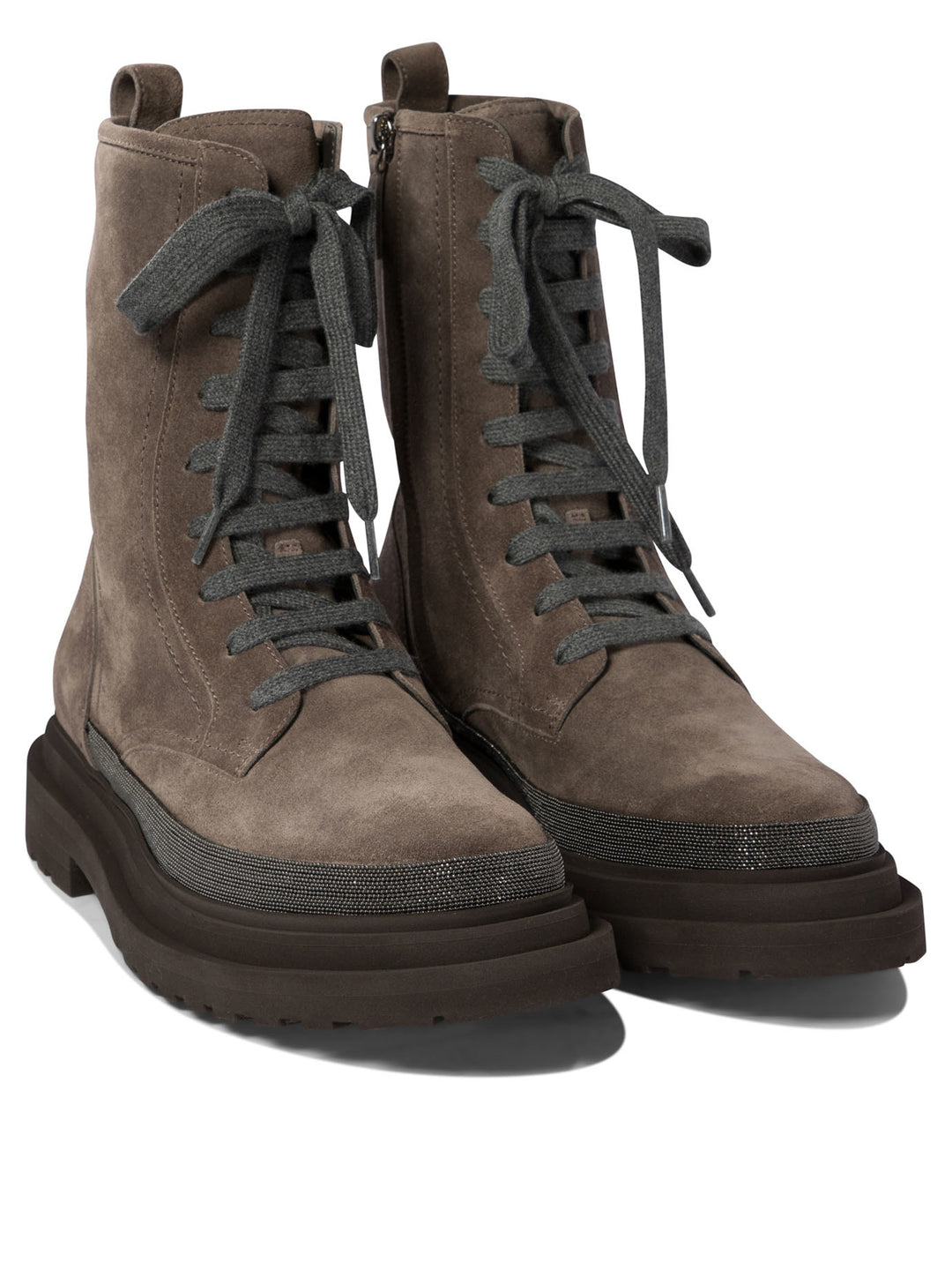 Combat Boots With Precious Contour Stivali & Stivaletti Grey