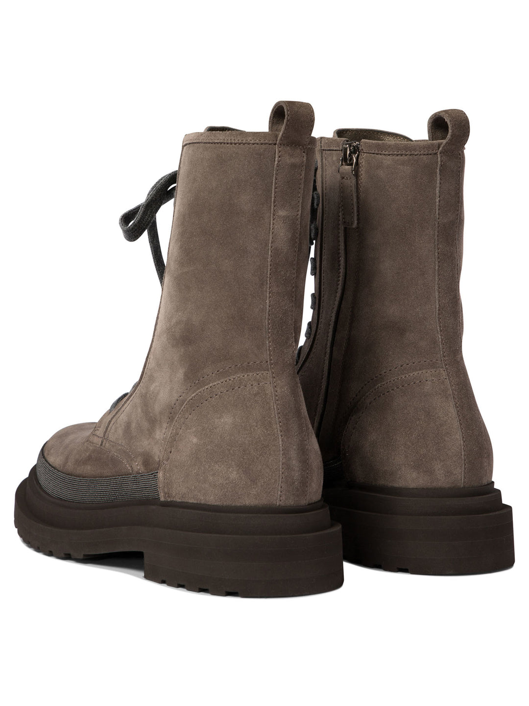 Combat Boots With Precious Contour Stivali & Stivaletti Grey