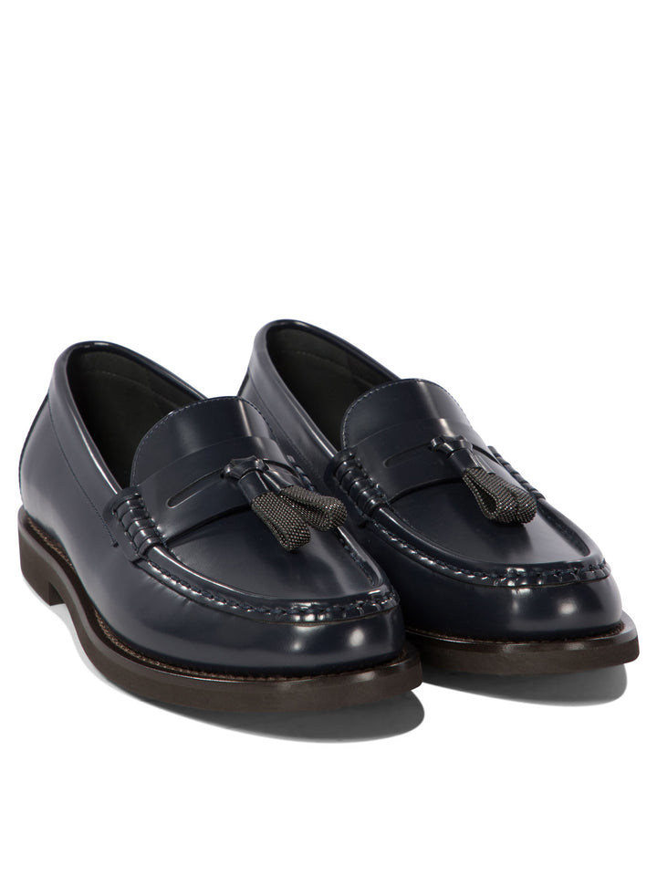 Loafers With Shiny Tassels Loafers & Slippers Blue