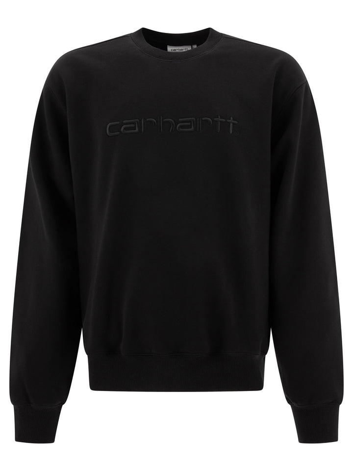 Sweatshirt With Embroidered Logo Sweatshirts Black