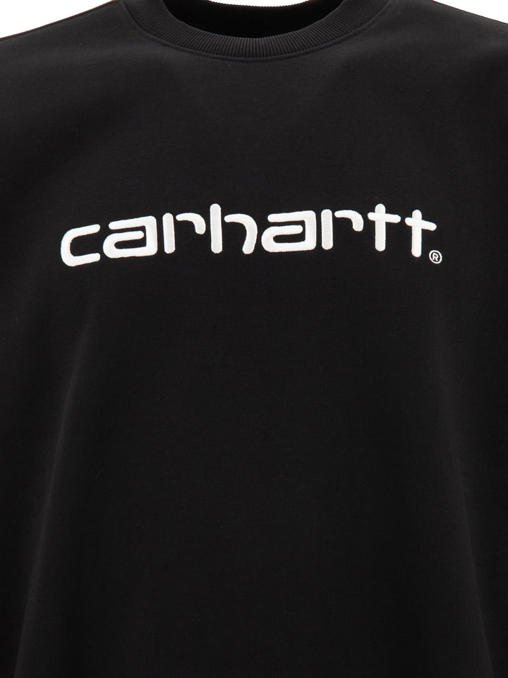 Sweatshirt With Embroidered Logo Sweatshirts Black