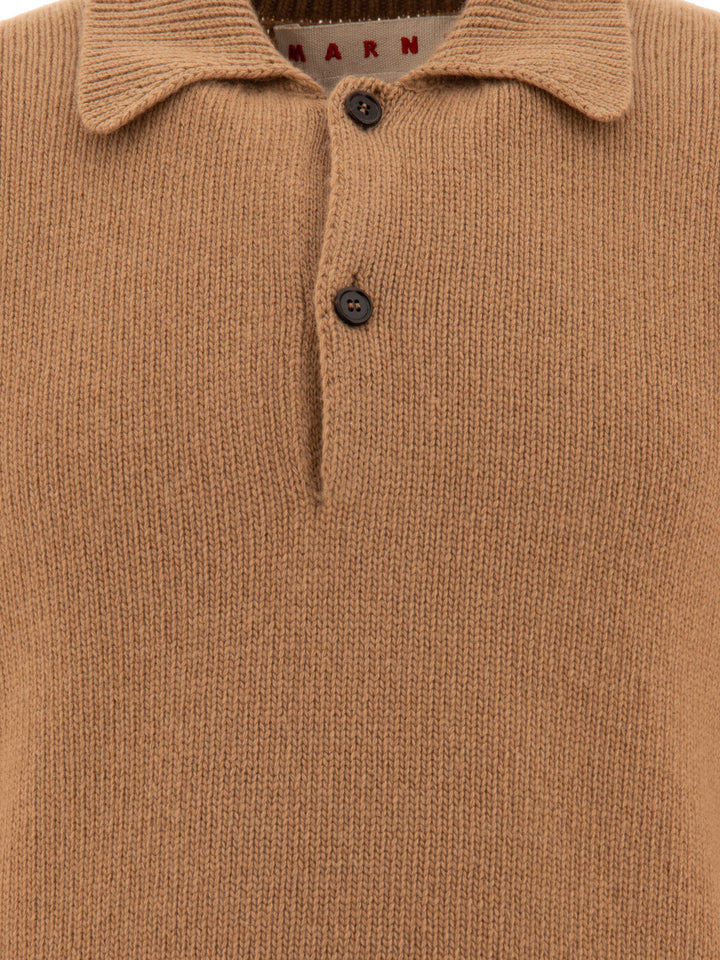 Polo Shirt With Embroidered Marni Logo Polo Shirts Brown