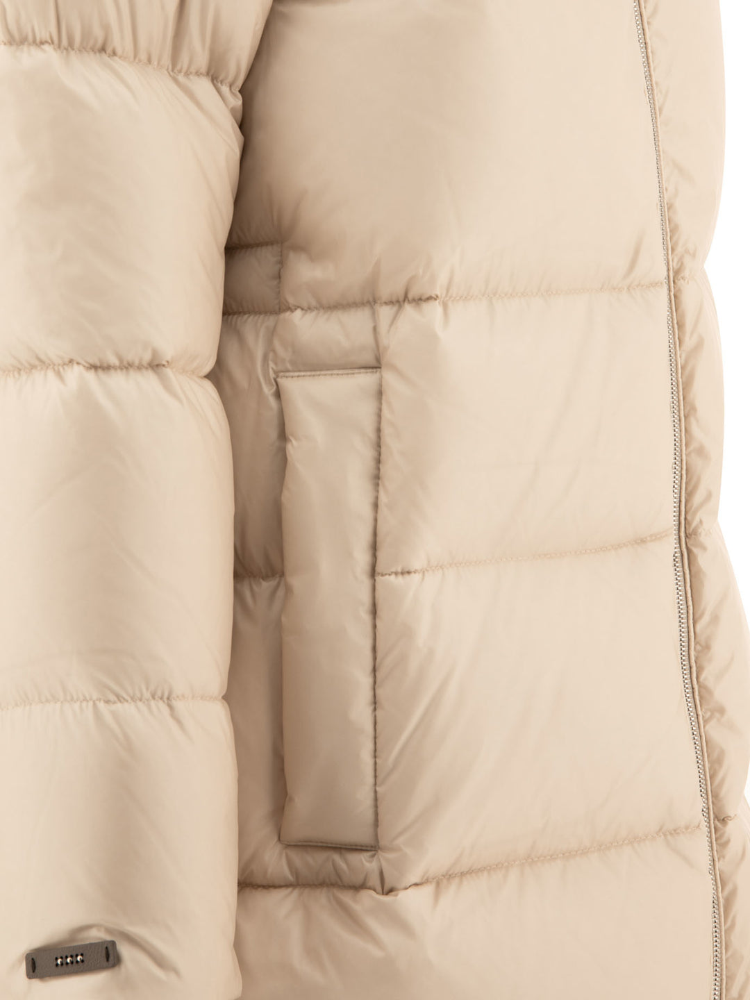 Down Coat With Punto Luce Detail Coats Beige