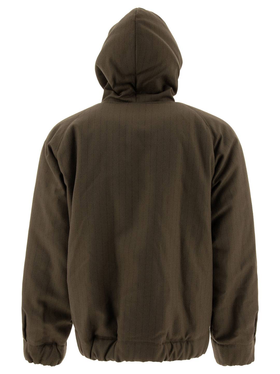 Pinstriped Hooded Jacket Jackets Brown