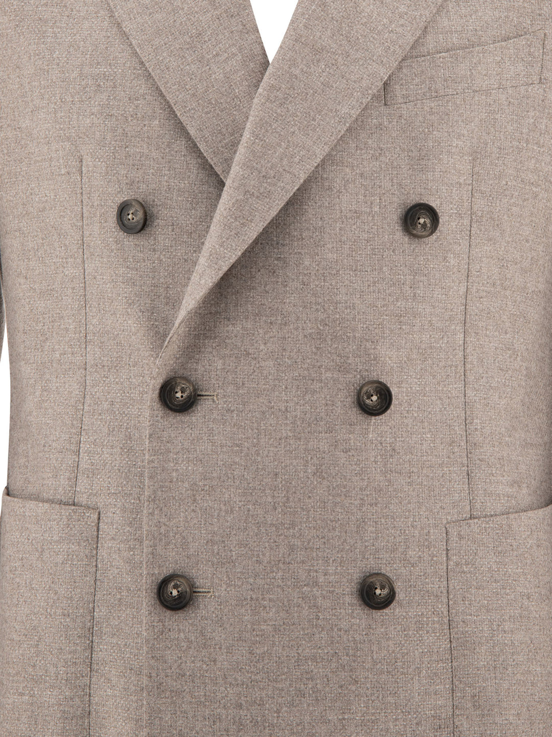 Wool Blend Double-Breasted Blazer Jackets Grey