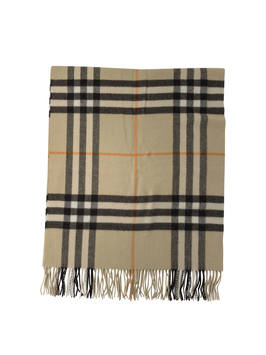 Wide Scarf In Cashmere Check Scarves Beige