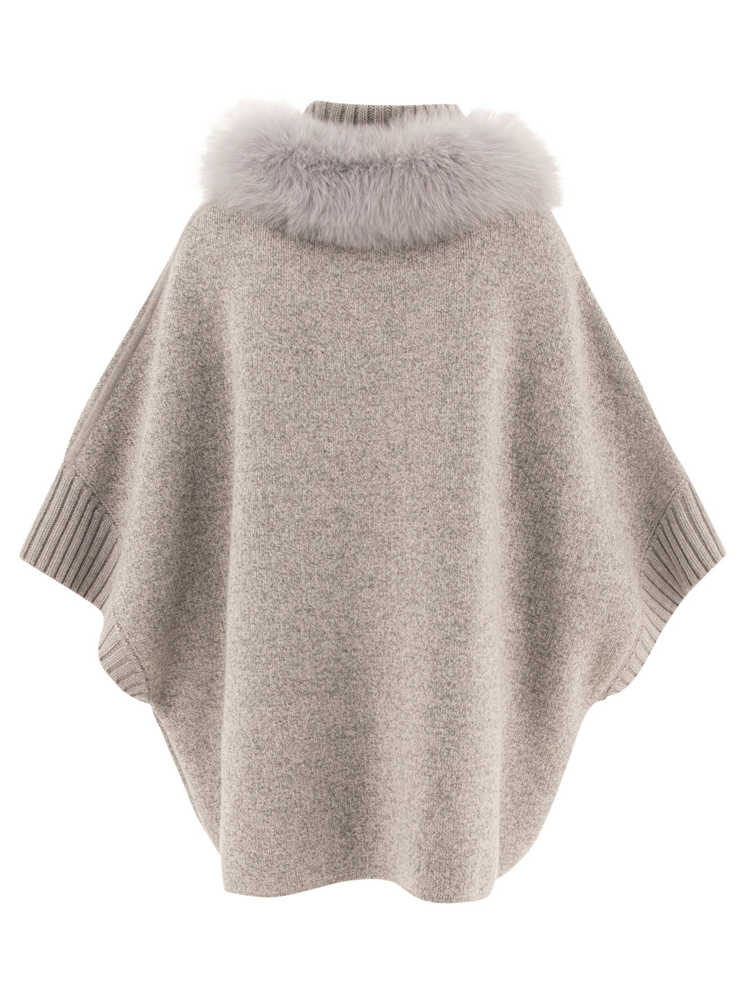 Wool And Cashmere Poncho Coats Grey