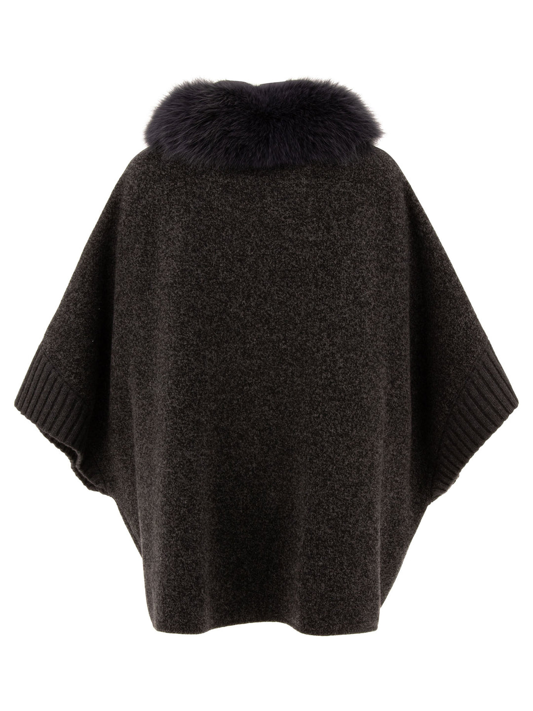 Wool And Cashmere Poncho Coats Grey