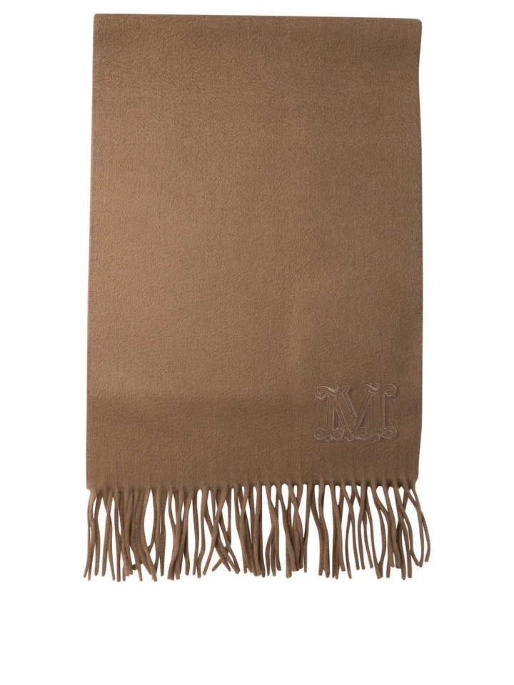 Cashmere Stole With Embroidery Scarves Brown