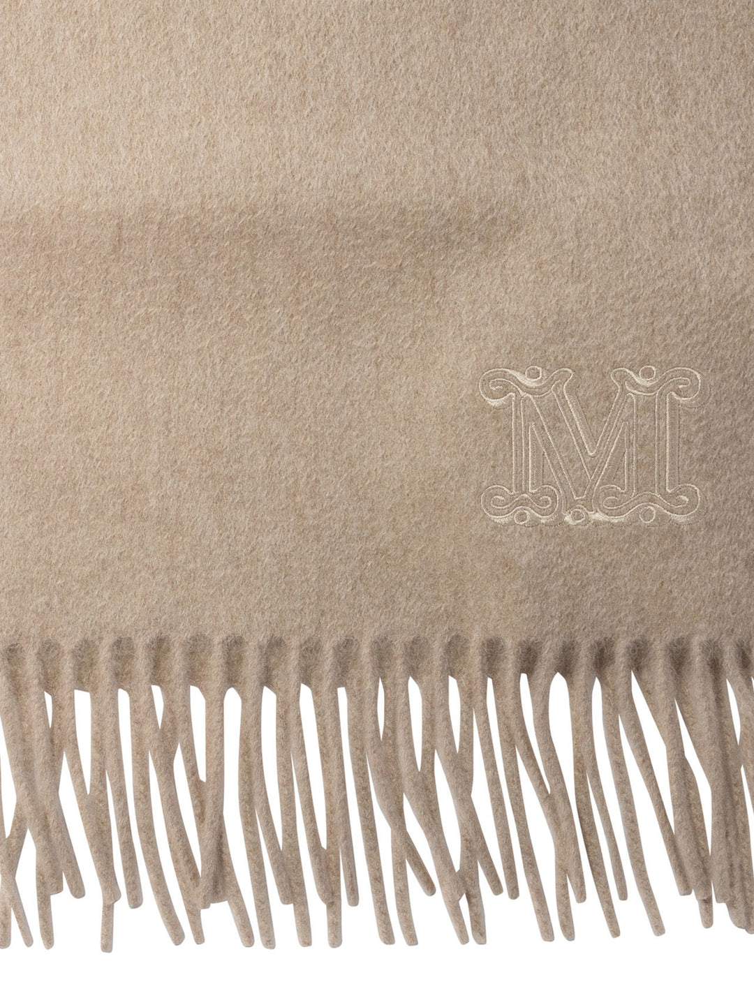 Cashmere Stole With Embroidery Scarves Beige