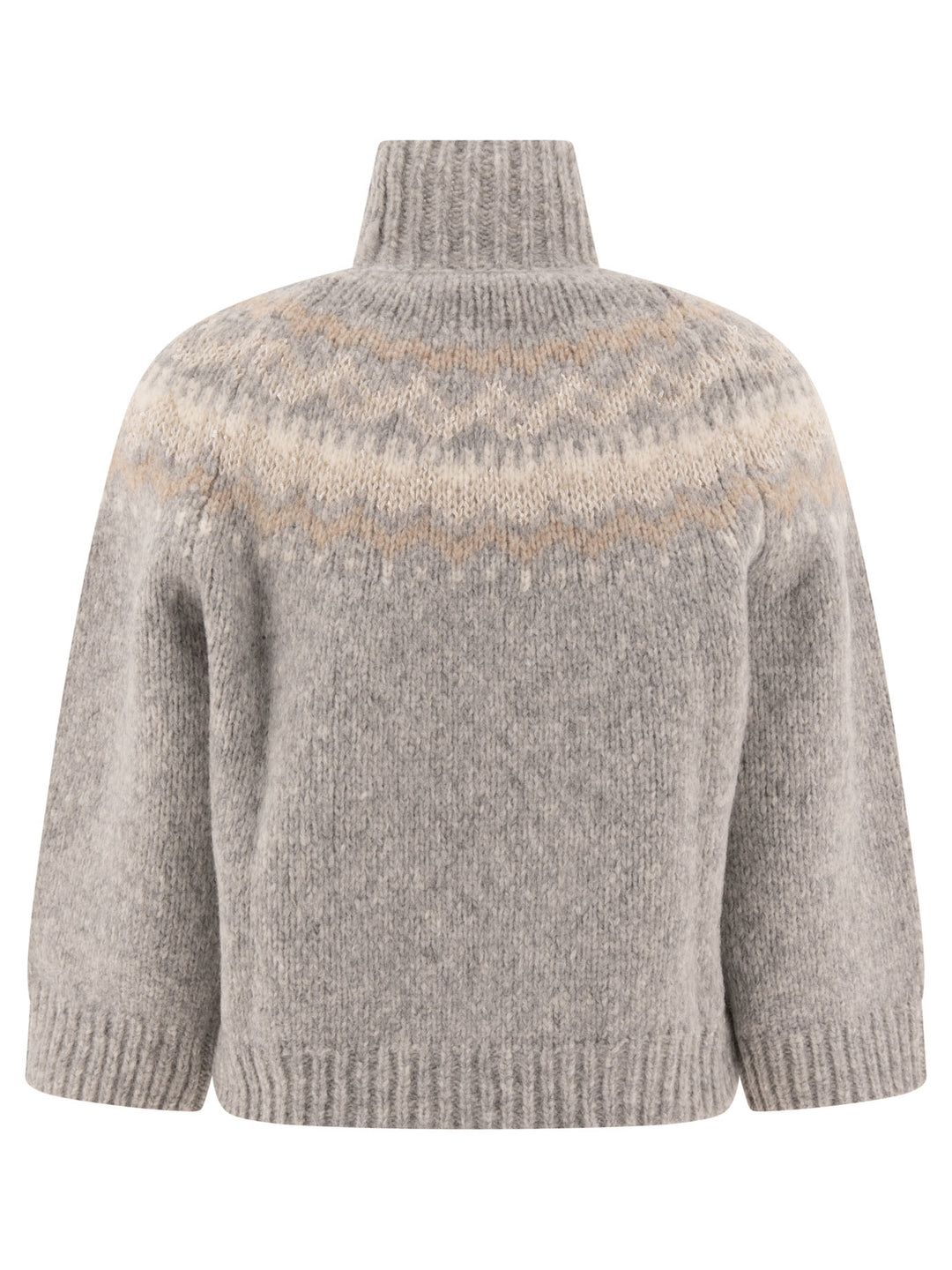 Turtleneck Sweater With Sequins Knitwear Grey