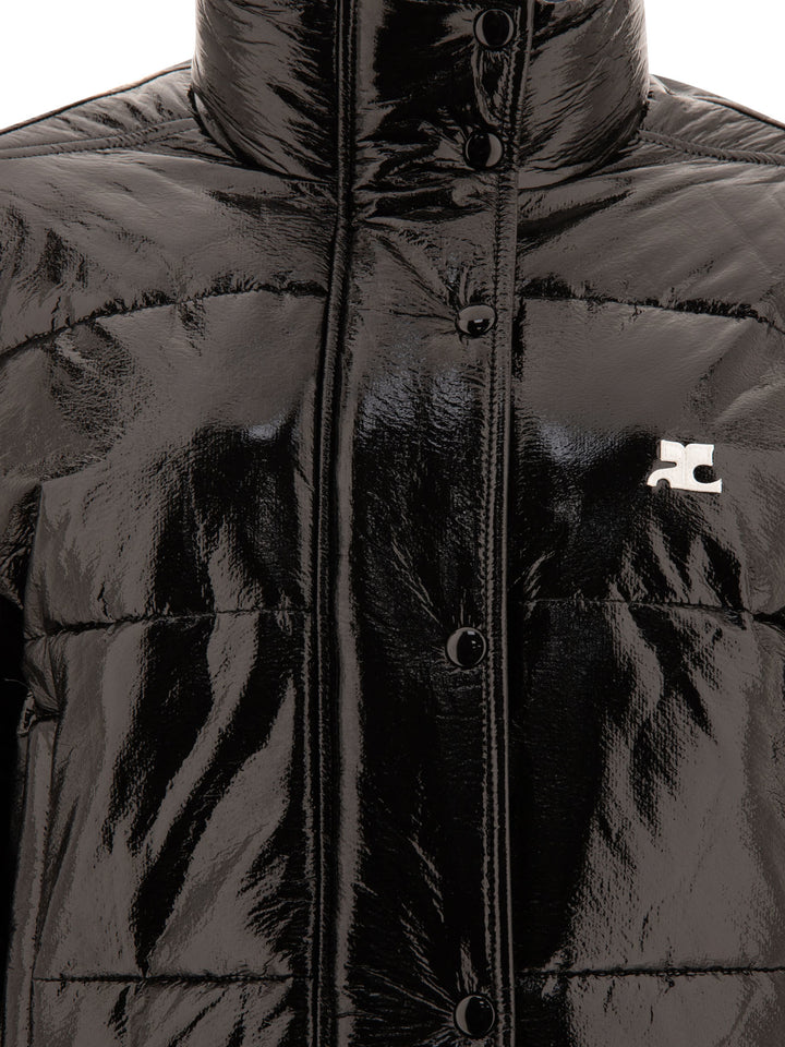 Vinyl Puffer Jacket Jackets Black