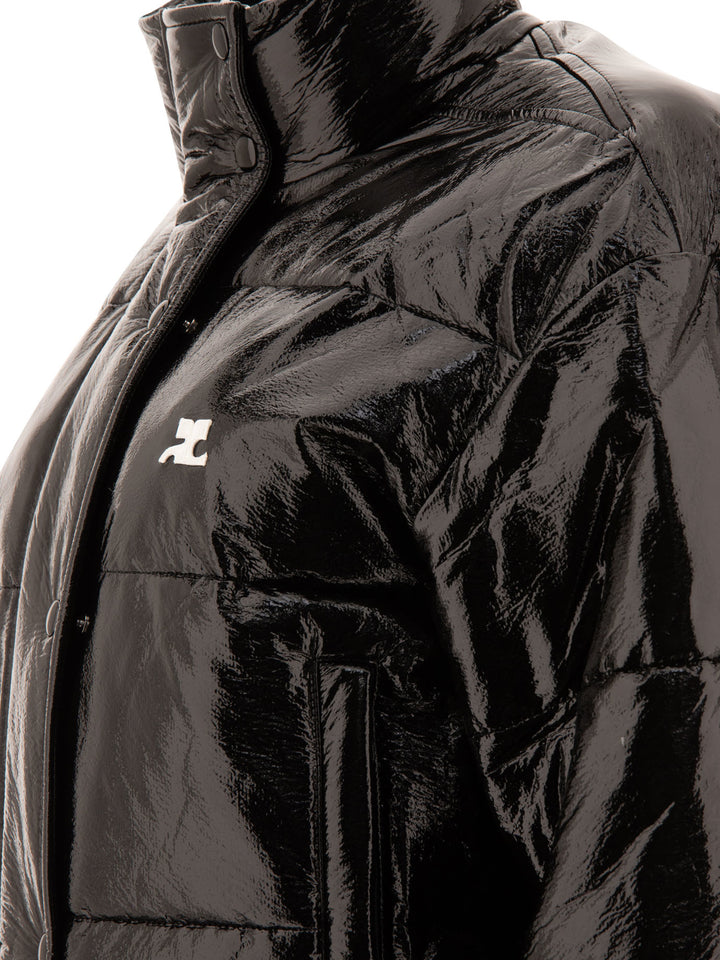 Vinyl Puffer Jacket Jackets Black