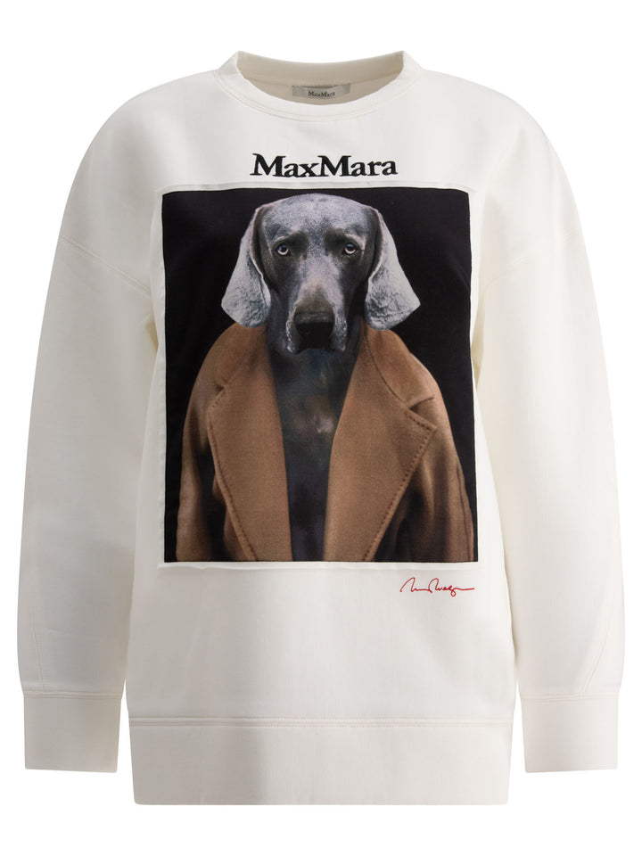 Sweatshirt With Wegman-Print Sweatshirts White