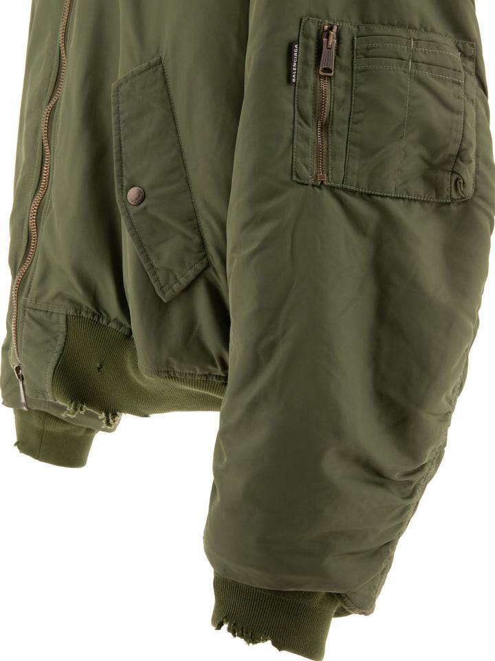 Bomber Jacket With Contrasting Interior Jackets Green