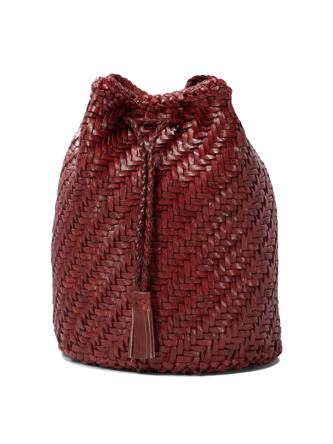 Pompom Double Jump Crossbody Bags Bordeaux