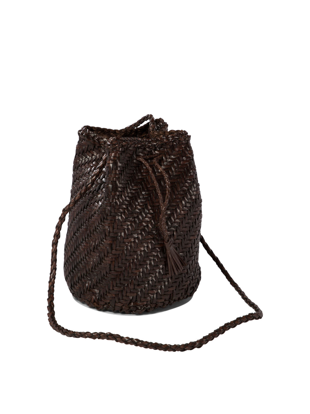 Pompom Double Jump Crossbody Bags Brown