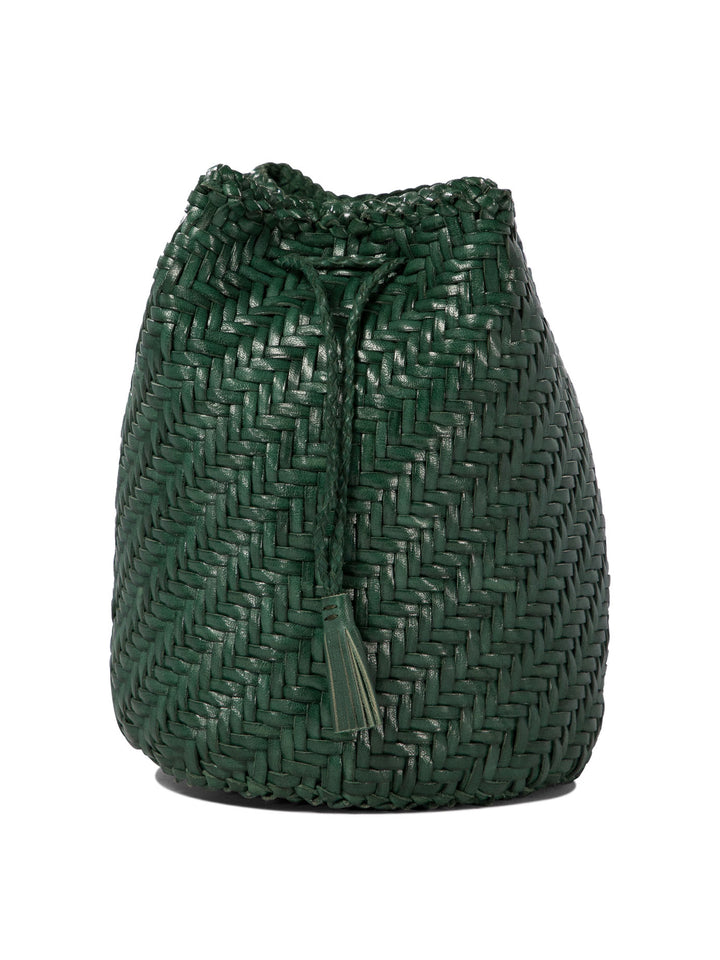 Pompom Double Jump Crossbody Bags Green