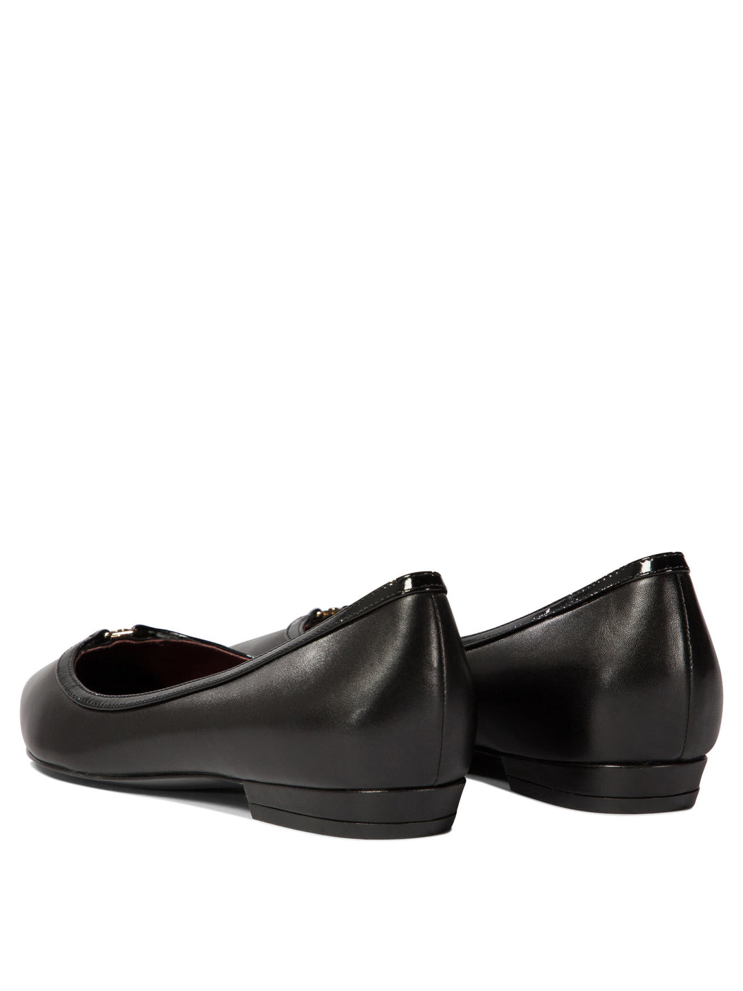 Double Buckle Pointed Toe Ballerinas Black